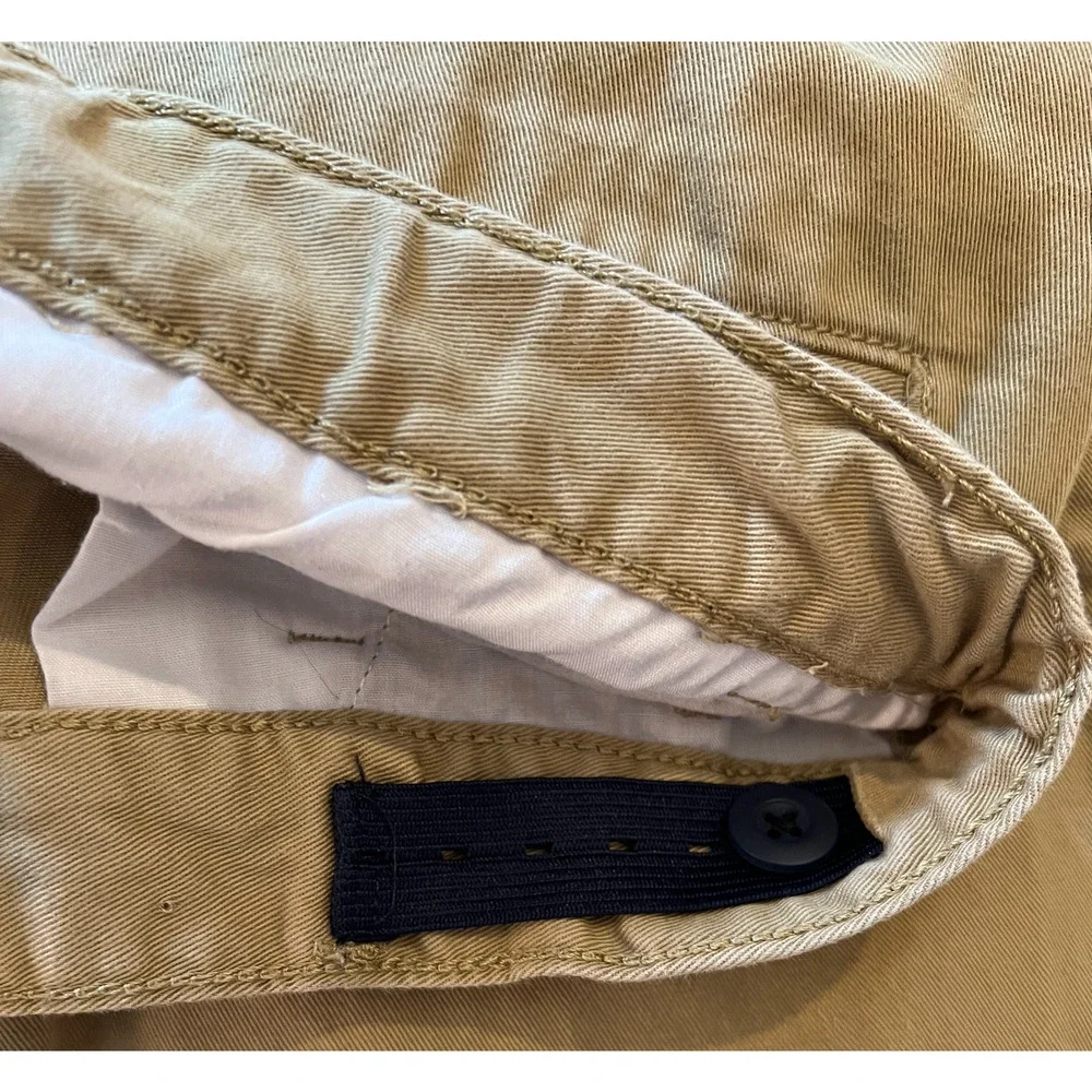 Childrens Place Pants Girls Size 16 Beige Cotton Chino Adjustable Waist Straight